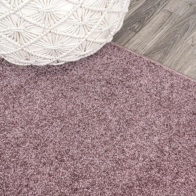 JONATHAN Y Haze Solid Low-Pile Light Purple 6x6 Square Indoor Area Rug, Coastal,Bohemian,Minimalist,Classic, Easy-Cleaning for Living Room,Bedroom,Kitchen,Pet Friendly,Non-Shedding (SEU100R-6SQ)