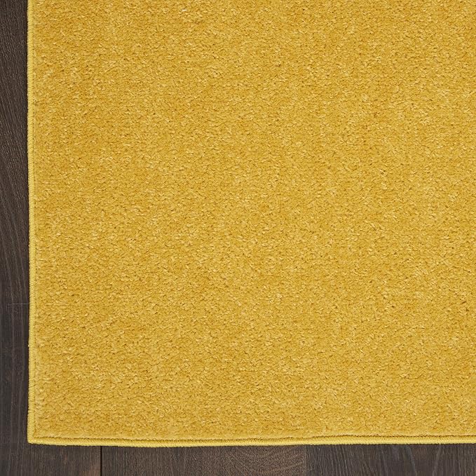 Nourison Home Nourison Essentials Yellow 2'2" x 10' Area Rug - Easy Clean, Non Shedding, Bed Room, Living Room, Dining Room, Kitchen (10' Runner)