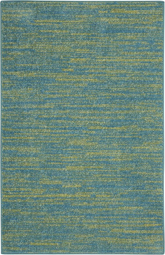 Nourison Home Nourison Essentials Blue Green 2' x 4' Area Rug - Easy Clean, Non Shedding, Bed Room, Living Room, Dining Room, Kitchen (2' x 4')