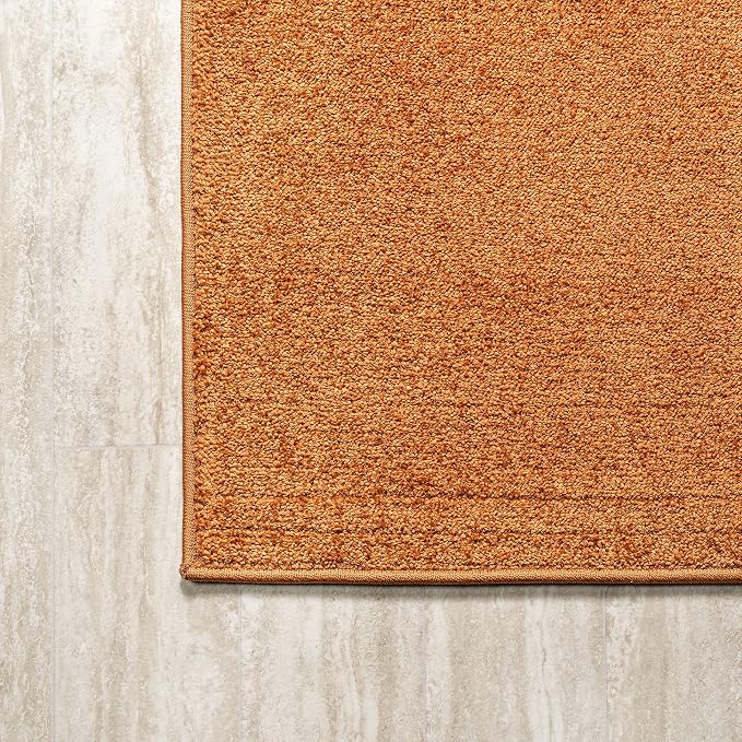 JONATHAN Y Haze Solid Low-Pile Orange Indoor Area Rug 6x9, Coastal,Bohemian,Minimalist,Classic, Easy-Cleaning for Living Room,Bedroom,Kitchen,Pet Friendly,Non-Shedding (SEU100M-6)