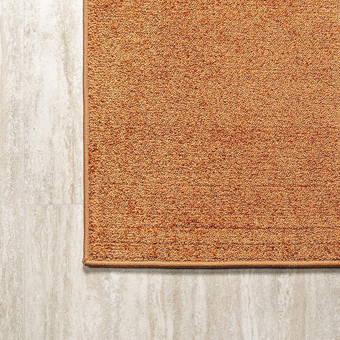 JONATHAN Y Haze Solid Low-Pile Orange Indoor Area Rug 12x15, Coastal,Bohemian,Minimalist,Classic, Easy-Cleaning for Living Room,Bedroom,Kitchen,Pet Friendly,Non-Shedding (SEU100M-15)