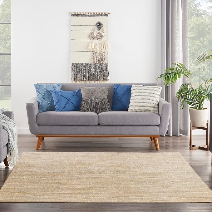Nourison Home Nourison Essentials Ivory Gold 5' x Square Area Rug - Easy Clean, Non Shedding, Bed Room, Living Room, Dining Room, Kitchen (5' x Square)