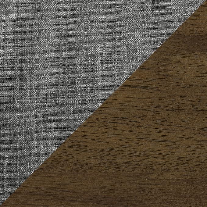 Lexicon Mid Century Modern Accent Chair with Solid Wood Frame in Walnut Finish, Upholstered Living Room Lounge Arm Chair, Thick and Comfy Innerspring Seat Cushion, Linen-Look Fabric, Gray