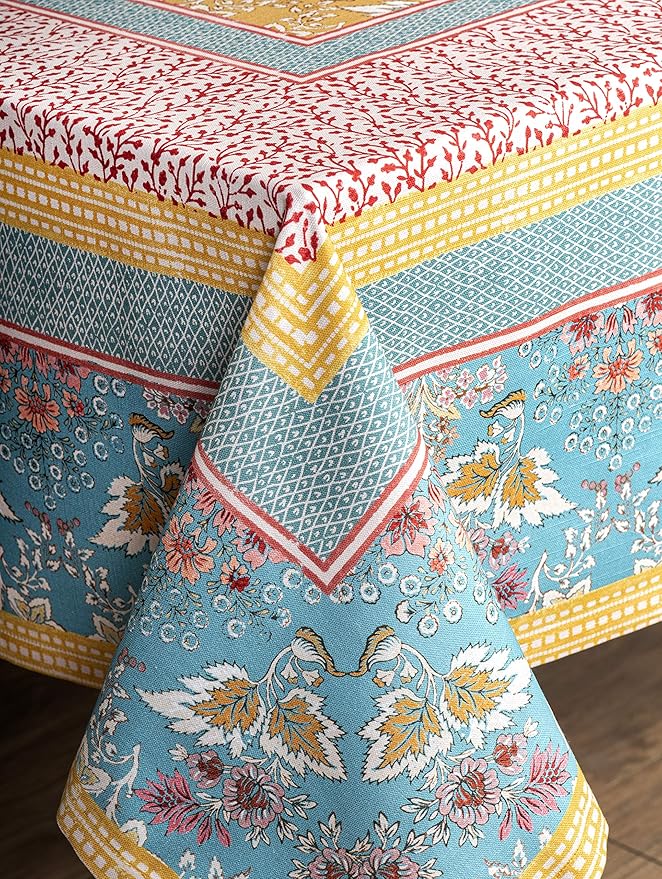 Maison d' Hermine Table Cloth Rectangle Table 100% Cotton 60 x 90 Inches Tablecloth Reusable Decorative for Dining Room Farmhouse Home Valentines Day Decorations Spring Summer - Marquise
