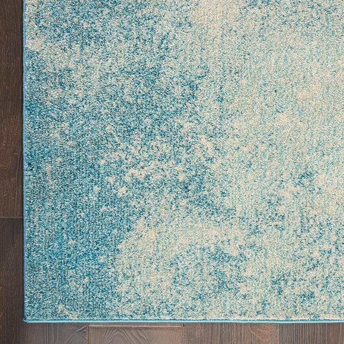 Nourison Home Passion Navy/Light Blue 2'2'' x 10' Area-Rug, Modern, Abstract, Easy-Cleaning, Non Shedding, Bed Room, Living Room, Dining Room, Kitchen, (10' Runner)