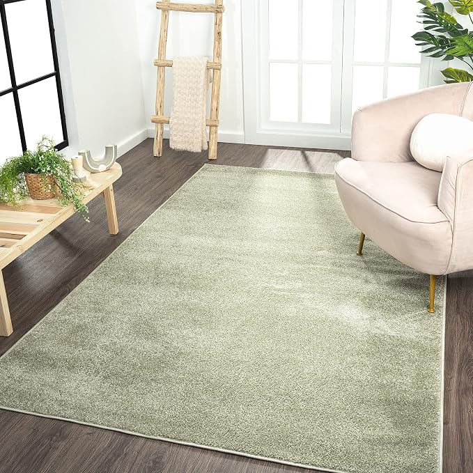 JONATHAN Y Haze Solid Low-Pile Green Indoor Area Rug 12x15, Coastal,Bohemian,Minimalist,Classic, Easy-Cleaning for Living Room,Bedroom,Kitchen,Pet Friendly,Non-Shedding (SEU100O-15)