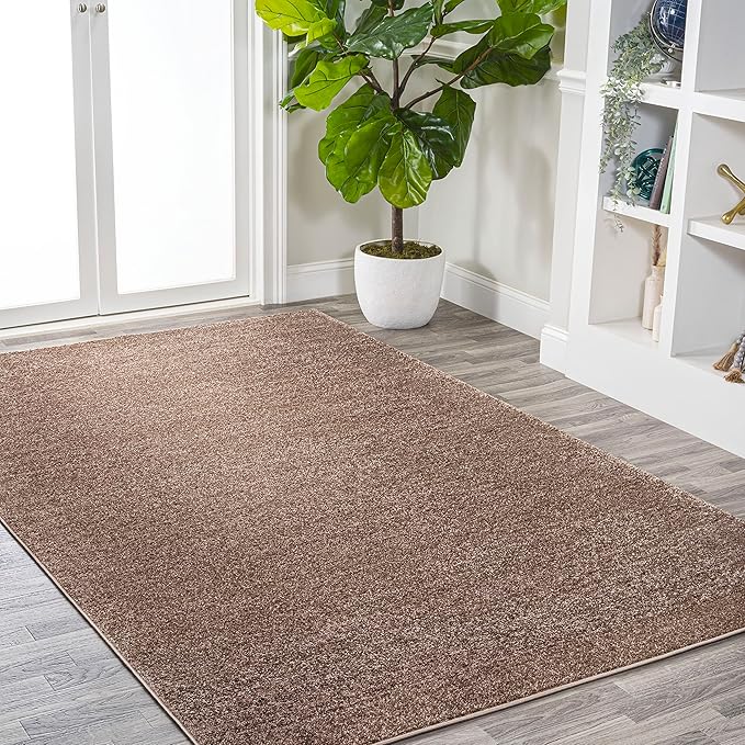 JONATHAN Y Haze Solid Low-Pile Brown Indoor Area Rug 5x8, Coastal,Bohemian,Minimalist,Classic, Easy-Cleaning for Living Room,Bedroom,Kitchen,Pet Friendly,Non-Shedding (SEU100J-5)