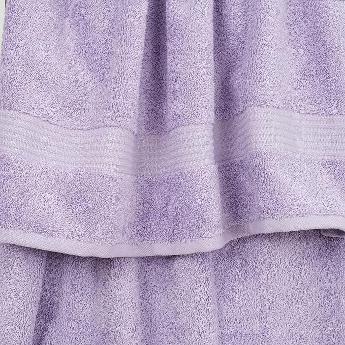 Cotton Paradise 100% Cotton Turkish Towel Set, Soft Absorbent Quick Dry, 4 Piece Hand Towel Set, Lilac