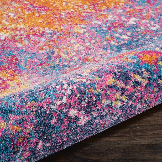 Nourison Home Passion Sunburst 5' x Square Area Rug - Easy Clean, Non Shedding, Bed Room, Living Room, Dining Room, Kitchen (5' x Square)