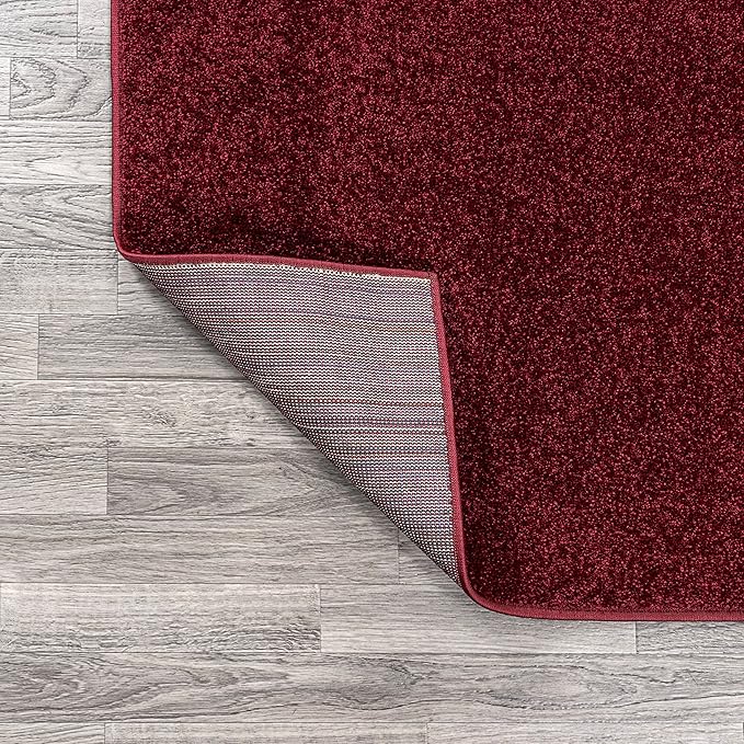 JONATHAN Y Haze Solid Low-Pile Dark Red Indoor Area Rug 10x14, Coastal,Bohemian,Minimalist,Classic, Easy-Cleaning for Living Room,Bedroom,Kitchen,Pet Friendly,Non-Shedding (SEU100Q-14)