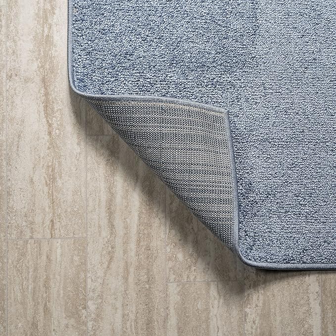 JONATHAN Y Haze Solid Low-Pile Classic Blue Runner Rug 2x14, Coastal,Bohemian,Minimalist,Classic, Easy-Cleaning for Living Room,Bedroom,Kitchen,Pet Friendly,Non-Shedding (SEU100F-214)