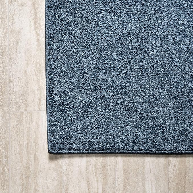 JONATHAN Y Haze Solid Low-Pile Navy Indoor Area Rug 8x10, Coastal,Bohemian,Minimalist,Classic, Easy-Cleaning for Living Room,Bedroom,Kitchen,Pet Friendly,Non-Shedding (SEU100C-8)