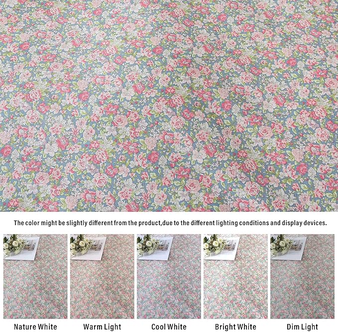 HoneiLife Floral Duvet Cover King - 100% Cotton Comforter Cover, Soft & Breathable Bedding Duvet Cover Sets with Zipper Closure & Corner Ties,3-Piece Wildflower Comforter Cover Sets, Rose