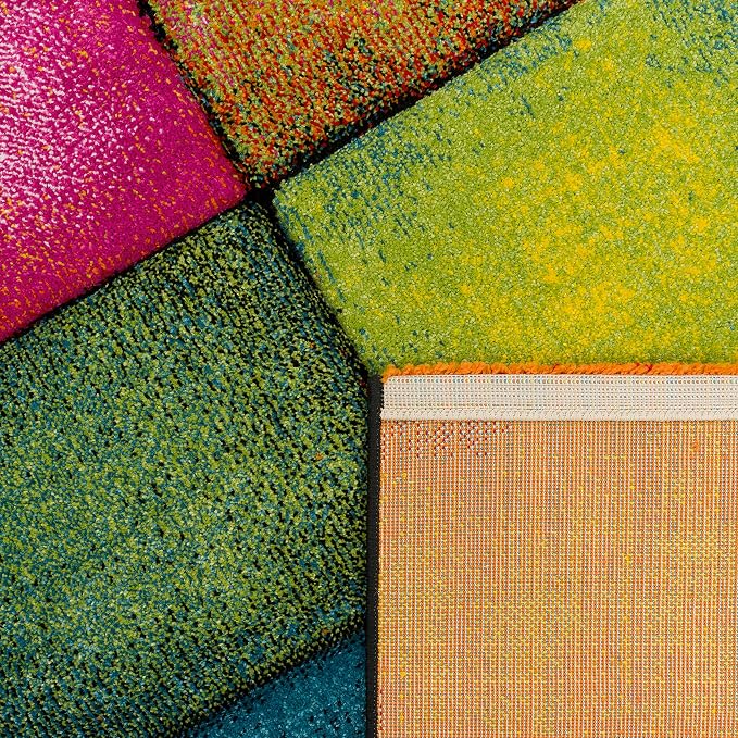 Paco Home Colorful Area Rug Checkered with Multicolor Squares, Size: 5'3" x 7'7"