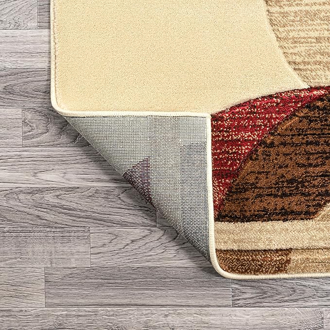 JONATHAN Y Abstract Arches Cream/Brown/Red Indoor Area Rug 4X6 ft, Tamara Retro for Living Room, Bedroom, Kitchen, Office, Easy-Cleaning, High Traffic, Pet-Friendly, Non-Shedding UNQ102A-4