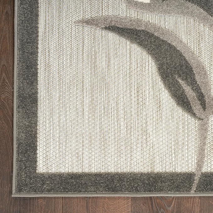Nourison Home Aloha Beige 6' x 9' Area Rug - Easy Clean, Non Shedding, Bed Room, Living Room, Dining Room, Kitchen (6' x 9')