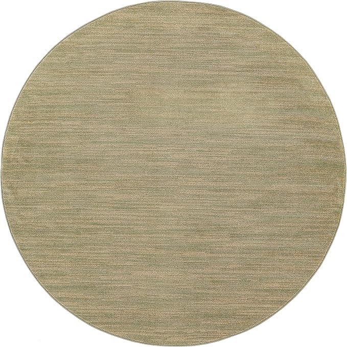 Nourison Home Nourison Essentials Green Gold 8' x Round Area Rug - Easy Clean, Non Shedding, Bed Room, Living Room, Dining Room, Kitchen (8' x Round)