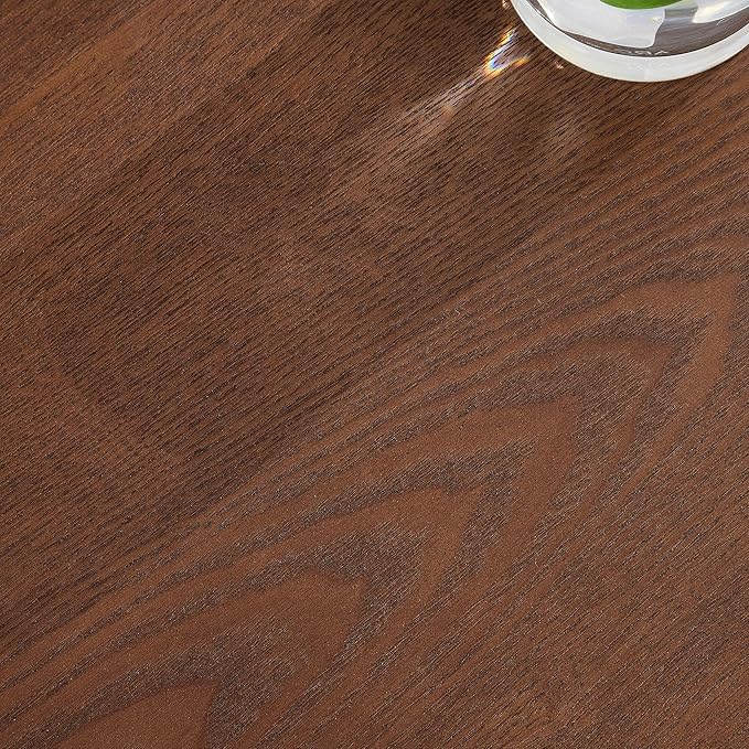47.24" Oval Coffee Table Modern Handcraft Drum Center Table with Sturdy Pedestal for Living Room Apartment, Walnut
