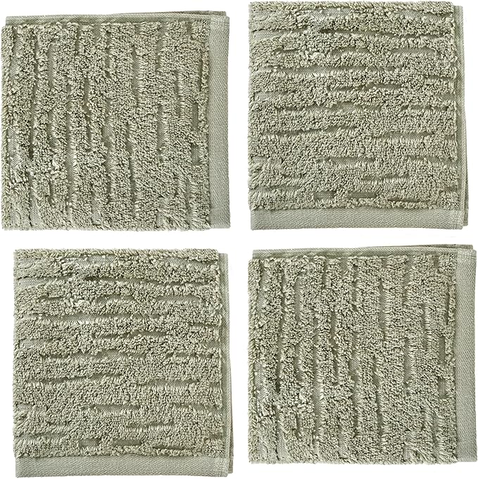 SKL Home CloudSoft Cotton Luxury 4-Piece Washcloth Set, Sage
