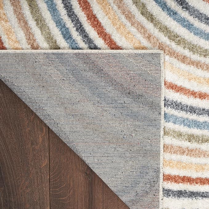Nourison Home Astra Machine Washable Ivory Multicolor 2'2" x 10' Area Rug - Easy Clean, Non Shedding, Bed Room, Living Room, Dining Room, Kitchen (10' Runner)