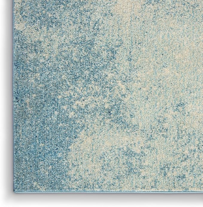 Nourison Home Passion Navy/Light Blue 1'10'' x 6' Area-Rug, Modern, Abstract, Easy-Cleaning, Non Shedding, Bed Room, Living Room, Dining Room, Kitchen, (6' Runner)
