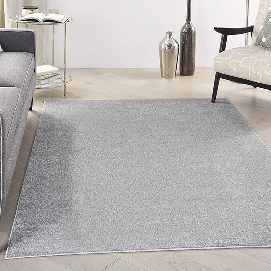 Nourison Home Nourison Essentials Silver Grey 5' x 8' Area Rug - Easy Clean, Non Shedding, Bed Room, Living Room, Dining Room, Kitchen (5' x 8')