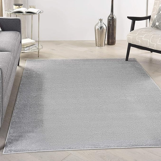 Nourison Home Nourison Essentials Silver Grey 5' x 7' Area Rug - Easy Clean, Non Shedding, Bed Room, Living Room, Dining Room, Kitchen (5' x 7')