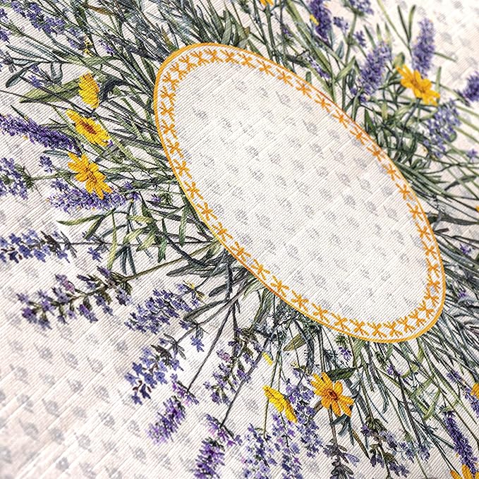 Maison d' Hermine Table Cloth Rectangle Table 100% Cotton 60 x 108 Inches Tablecloth Reusable Decorative for Dining Room Farmhouse Home Valentines Day Decorations Spring Summer - Fanny Lavender