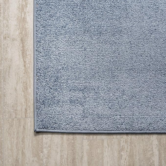 JONATHAN Y Haze Solid Low-Pile Classic Blue Indoor Area Rug 4x6, Coastal,Bohemian,Minimalist,Classic, Easy-Cleaning for Living Room,Bedroom,Kitchen,Pet Friendly,Non-Shedding (SEU100F-4)