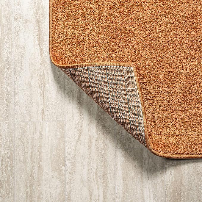 JONATHAN Y Haze Solid Low-Pile Orange Indoor Area Rug 10x14, Coastal,Bohemian,Minimalist,Classic, Easy-Cleaning for Living Room,Bedroom,Kitchen,Pet Friendly,Non-Shedding (SEU100M-14)