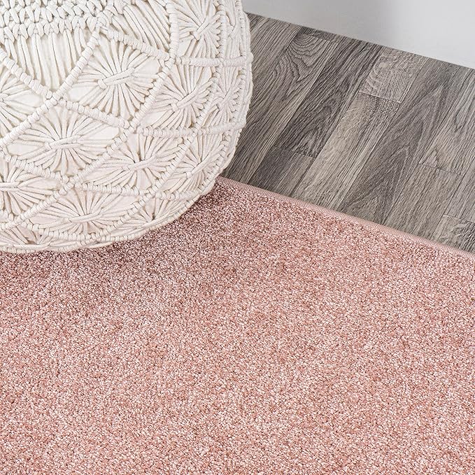JONATHAN Y Haze Solid Low-Pile Pink Runner Rug 2x12, Coastal,Bohemian,Minimalist,Classic, Easy-Cleaning for Living Room,Bedroom,Kitchen,Pet Friendly,Non-Shedding (SEU100P-212)