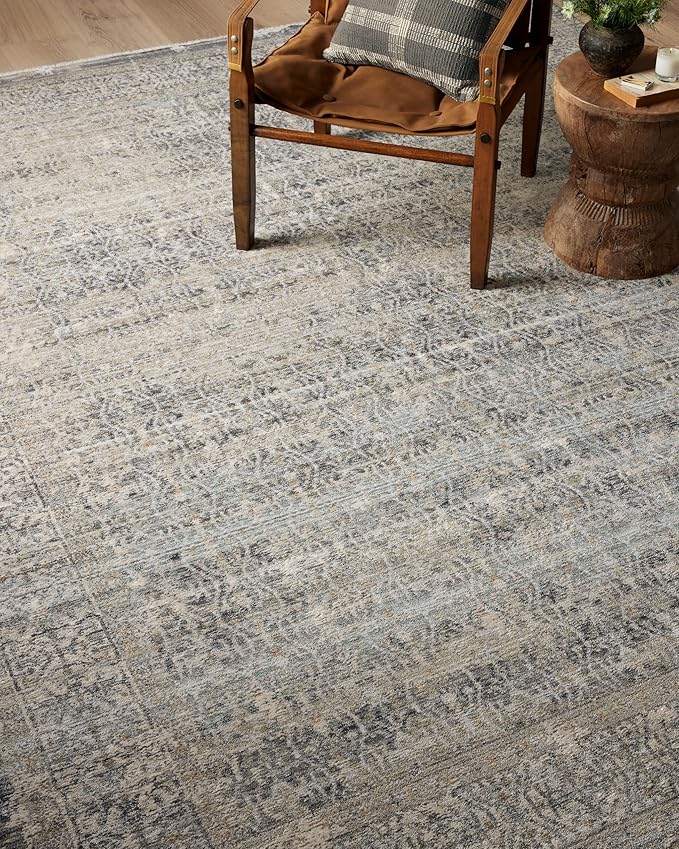 Loloi Amber Lewis Alie Collection ALE-04 Sky/Stone 2'-7'' x 10'-0'', .13'' Pile Height, Runner Rug