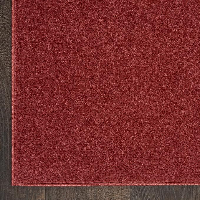 Nourison Home Nourison Essentials Brick Red 2'2" x 20' Area Rug - Easy Clean, Non Shedding, Bed Room, Living Room, Dining Room, Kitchen (20' Runner)