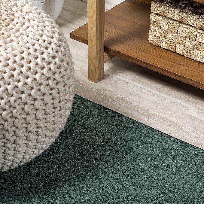 JONATHAN Y Haze Solid Low-Pile Emerald 4x6 Oval Indoor Area Rug, Coastal,Bohemian,Minimalist,Classic, Easy-Cleaning for Living Room,Bedroom,Kitchen,Pet Friendly,Non-Shedding (SEU100L-4OV)