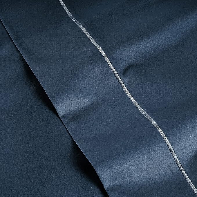 LANE LINEN 100% Egyptian Cotton Full Size Sheets, Soft & Comfy Sateen Weave No Pill Mercerized Cotton Cooling Sheets Full Size, Fully Elasticized Reinforced Seam Full Bedding Set – Dark Denim
