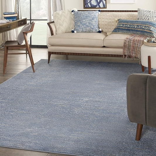 Nourison Home Nourison Essentials Blue Grey 7' x 10' Area Rug - Easy Clean, Non Shedding, Bed Room, Living Room, Dining Room, Kitchen (7' x 10')