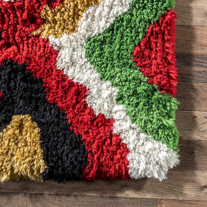 nuLOOM Handmade Carnival Abbey Shaggy Area Rug, 8x10, Multi
