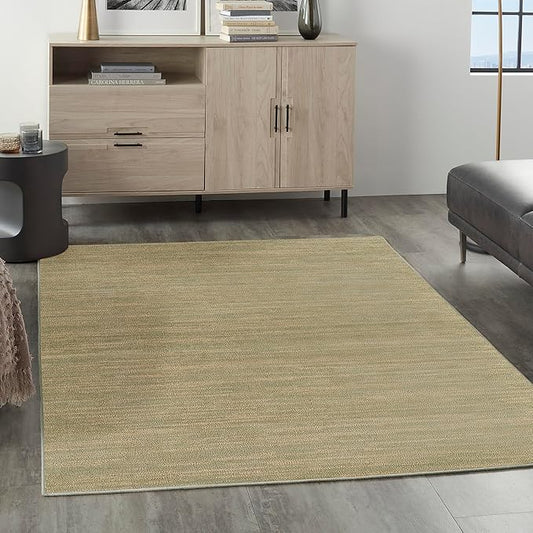 Nourison Home Nourison Essentials Green Gold 5' x 7' Area Rug - Easy Clean, Non Shedding, Bed Room, Living Room, Dining Room, Kitchen (5' x 7')