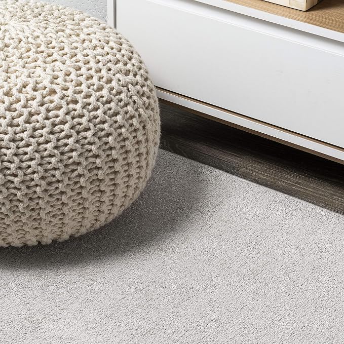 JONATHAN Y Haze Solid Low-Pile Ivory 3x5 Oval Indoor Area Rug, Coastal,Bohemian,Minimalist,Classic, Easy-Cleaning for Living Room,Bedroom,Kitchen,Pet Friendly,Non-Shedding (SEU100D-3OV)