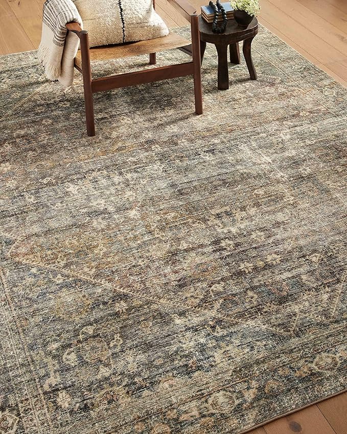 Loloi Amber Lewis Morgan Collection MOG-05 Spice/Lagoon 2'-3" x 7'-6" 38" Thick Runner Rug feat. CloudPile, Neutral, Room Décor, Vintage Inspired, Livingroom, Bedroom, Dining Area