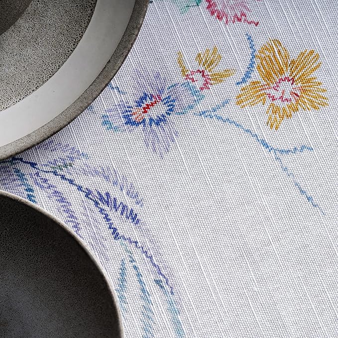 Maison d' Hermine Table Cloth Rectangle Table 100% Cotton 54 x 72 Inches Tablecloth Reusable Decorative for Dining Room Farmhouse Home Valentines Day Decorations Spring Summer - Paradise Island