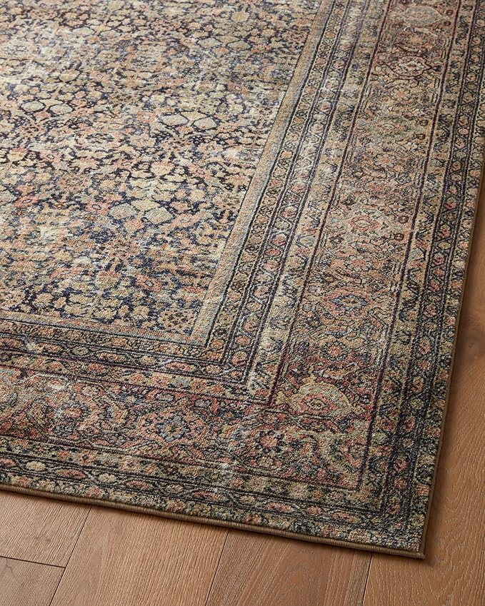 Loloi Amber Lewis Morgan Collection MOG-03 Denim/Multi 11'-6" x 14'-6" 38" Thick Area Rug feat. CloudPile, Neutral, Room Décor, Vintage Inspired, Livingroom, Bedroom, Dining Area