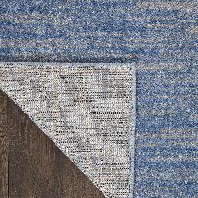Nourison Home Nourison Essentials Blue Grey 2'2" x 7'6" Area Rug - Easy Clean, Non Shedding, Bed Room, Living Room, Dining Room, Kitchen (8' Runner)