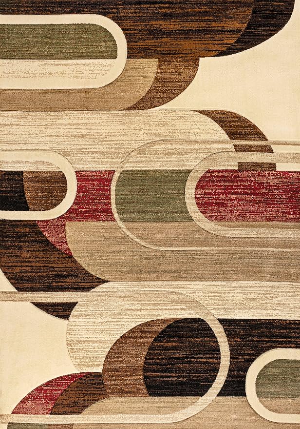 JONATHAN Y Abstract Arches Cream/Brown/Red Indoor Area Rug 3X5 ft, Tamara Retro for Living Room, Bedroom, Kitchen, Office, Easy-Cleaning, High Traffic, Pet-Friendly, Non-Shedding UNQ102A-3