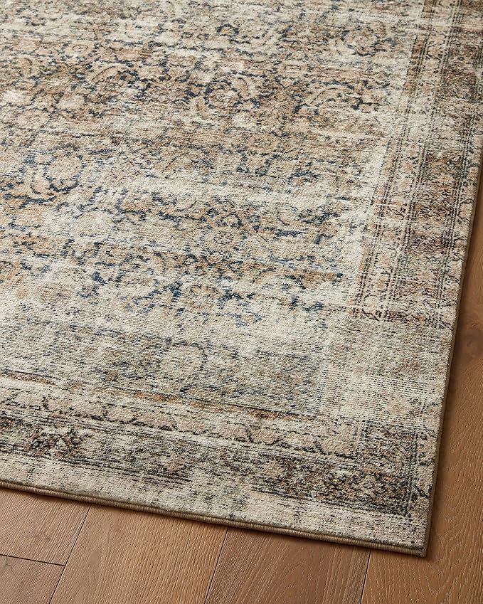Loloi Amber Lewis Morgan Collection MOG-02 Navy/Sand 7'-3" x 9'-3" 38" Thick Area Rug feat. CloudPile, Neutral, Room Décor, Vintage Inspired, Livingroom, Bedroom, Dining Area