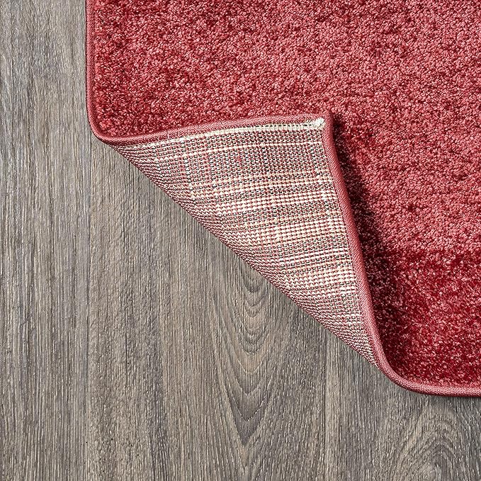 JONATHAN Y Haze Solid Low-Pile Red Indoor Area Rug 4x6, Coastal,Bohemian,Minimalist,Classic, Easy-Cleaning for Living Room,Bedroom,Kitchen,Pet Friendly,Non-Shedding (SEU100E-4)