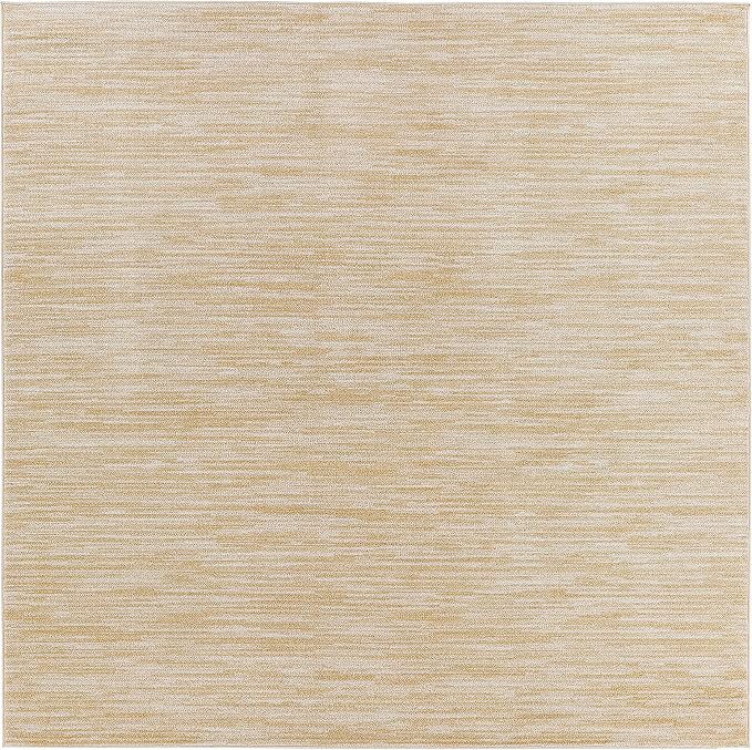 Nourison Home Nourison Essentials Ivory Gold 5' x Square Area Rug - Easy Clean, Non Shedding, Bed Room, Living Room, Dining Room, Kitchen (5' x Square)