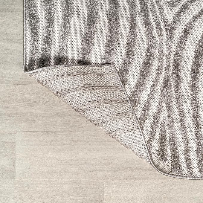 JONATHAN Y Maribo High-Low Abstract Striped Indoor/Outdoor Area Rug 4x6, Gray, Contemporary, Modern, Vintage, Bohemian for Bedroom,Kitchen,Living Room,Non Shedding,Easy-Washing (SCN103B-4)