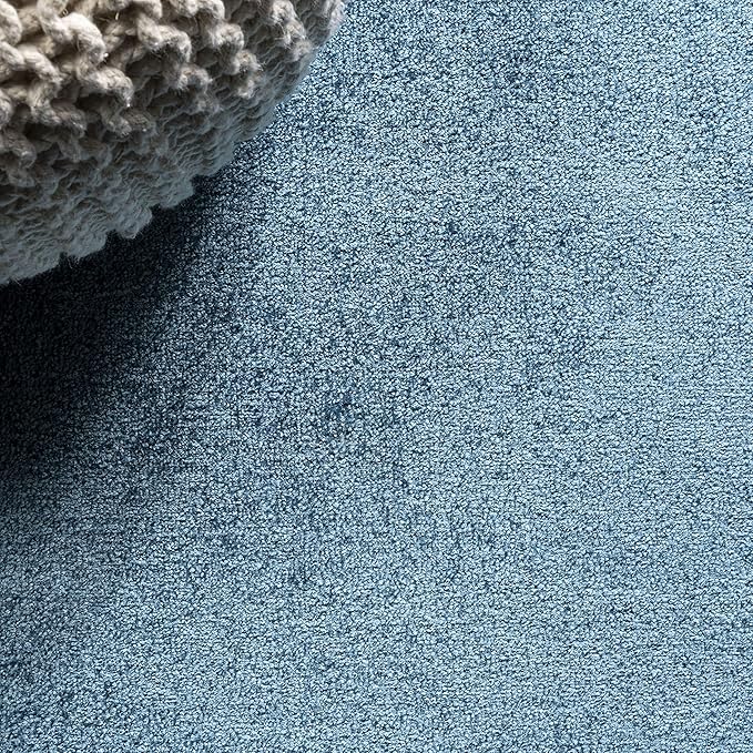 JONATHAN Y Haze Solid Low-Pile Turquoise 4' Round Indoor Area Rug, Coastal,Bohemian,Minimalist,Classic, Easy-Cleaning for Living Room,Bedroom,Kitchen,Pet Friendly,Non-Shedding (SEU100H-4R)