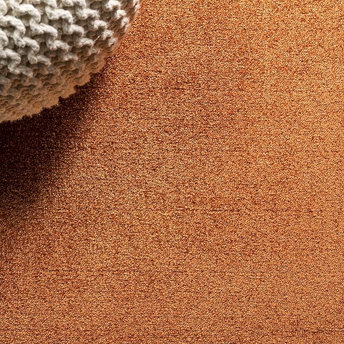 JONATHAN Y Haze Solid Low-Pile Orange Indoor Area Rug 6x9, Coastal,Bohemian,Minimalist,Classic, Easy-Cleaning for Living Room,Bedroom,Kitchen,Pet Friendly,Non-Shedding (SEU100M-6)
